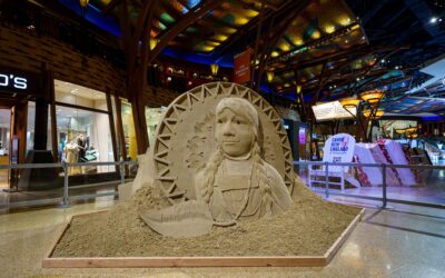 Mohegan Sun’s 10-Ton Dual-Sided Sand Art Tribute to Dr. Tantaquidgeon Rises